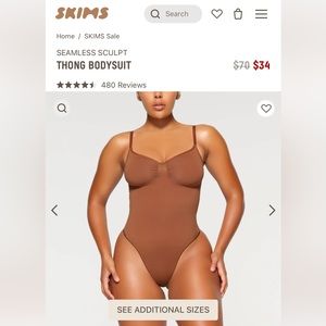 NWT Skims Seamless Sculpt Thong Bodysuit